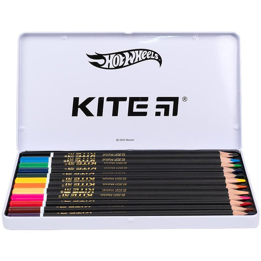 Олівці кольорові тригранні Kite Hot Wheels 12 шт HW21-058