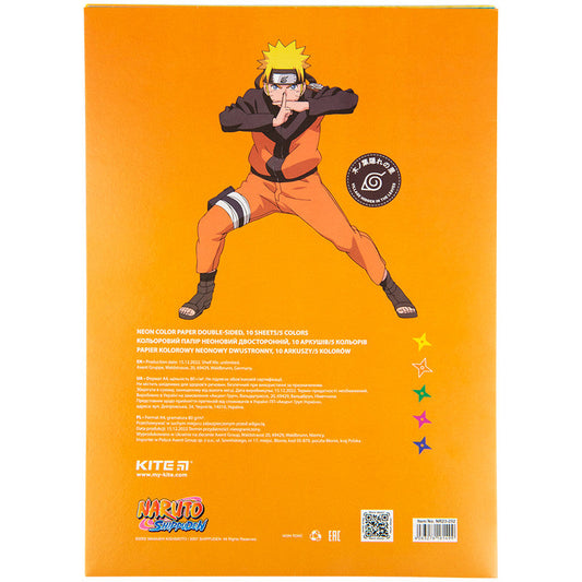 Папір кольоровий неоновий Kite Naruto A4 NR23-252
