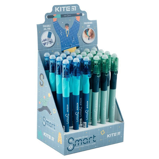 Ручка гелева "пиши-стирай" Kite Smart синя K23-098-1