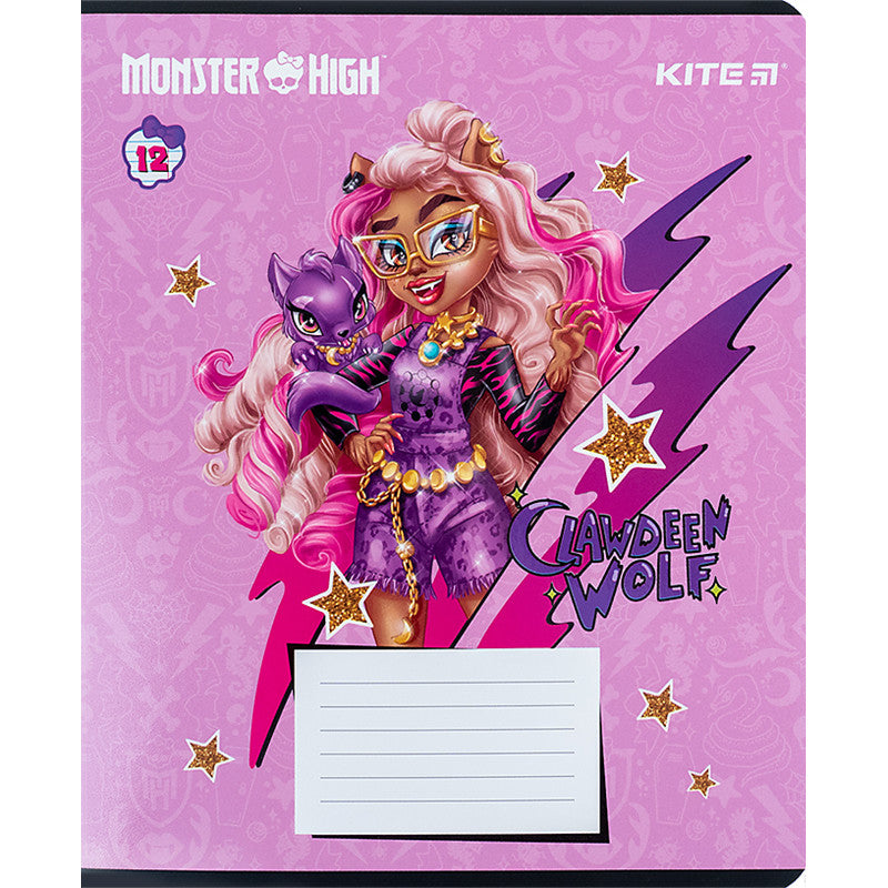 Зошит шкільний Kite Monster High, 12 аркушів, лінія MH24-234