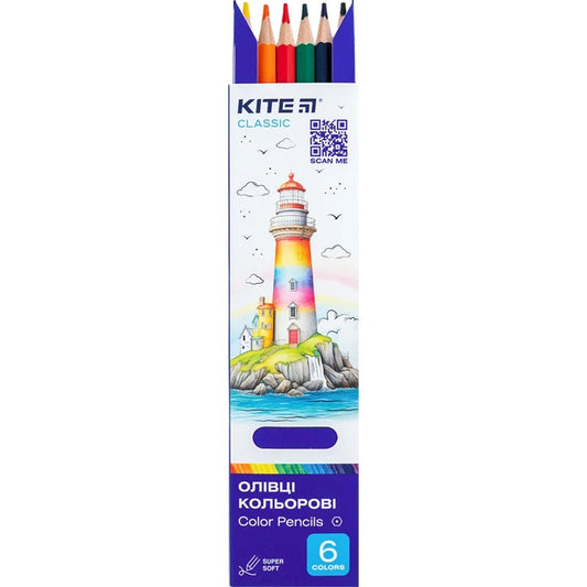 Олівці кольорові Kite Classic 6 шт K-050