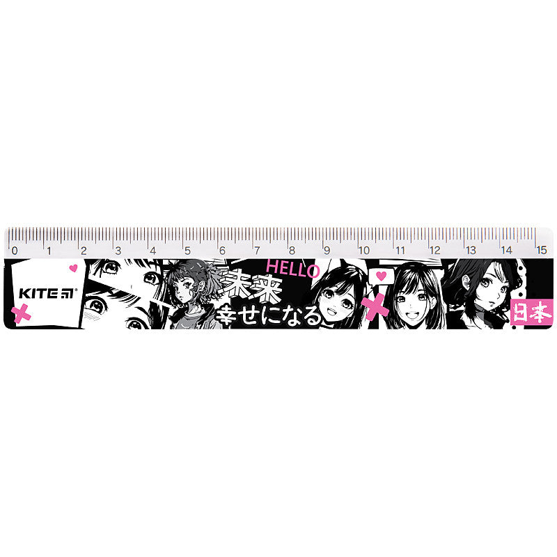 Лінійка пластикова Kite Anime K24-090-3, 15 см