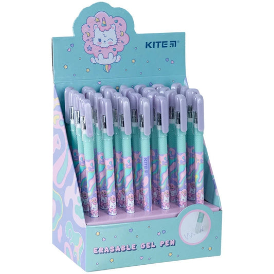 Ручка гелева "пиши-стирай" Kite Rainbow Catcorn синя K24-068-2