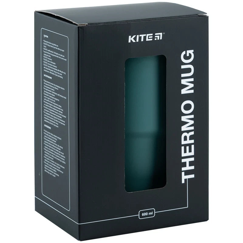 Термокружка з ручкою Kite 600 мл Зелена K24-1207-3