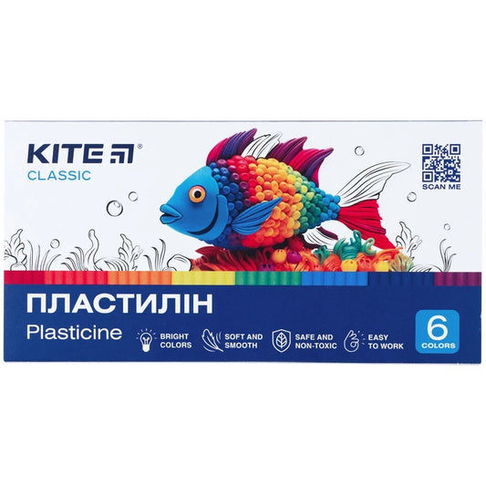 Пластилін Kite Classic 6 кольорів 120 г K-081