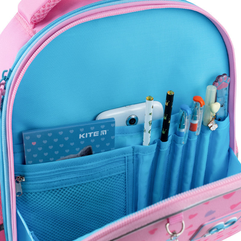 Рюкзак шкільний напівкаркасний GoPack Education Fluffy Kitten GO25-165S-2