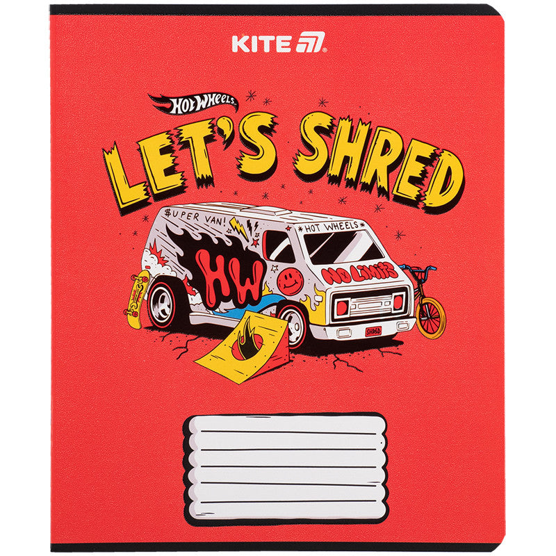 Зошит шкільний Kite Hot Wheels, 18 аркушів, клітинкa HW25-236