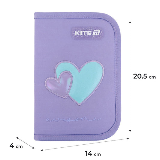 Пенал без наповнення Kite Awesome 1 відділення 2 відворот K25-622-5