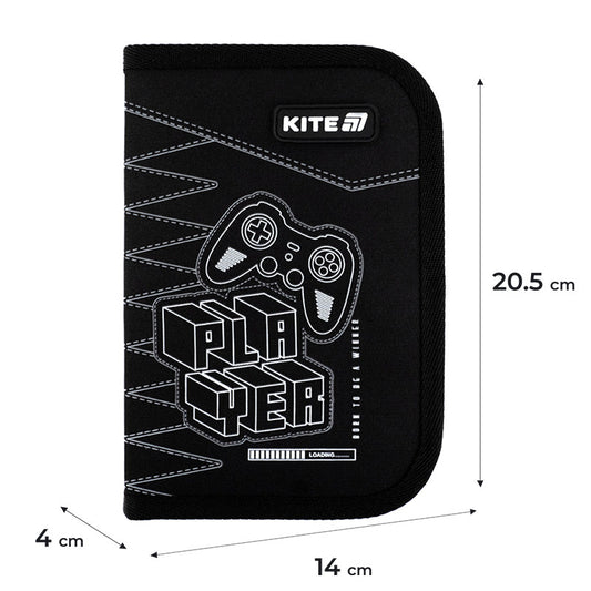 Пенал без наповнення Kite Player 1 відділення 2 відворот K25-622-6