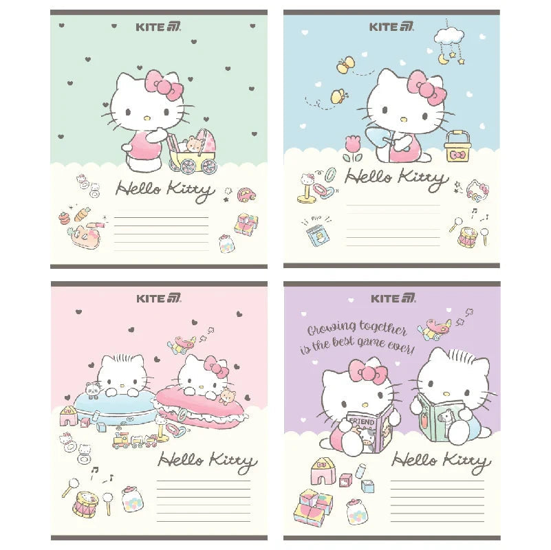 Зошит шкільний Kite Hello Kitty, 12 аркушів, Коса лінія HK25-235-1