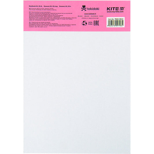 Блокнот-планшет Kite tokidoki A5 50 аркушів клітинка TK22-194-3