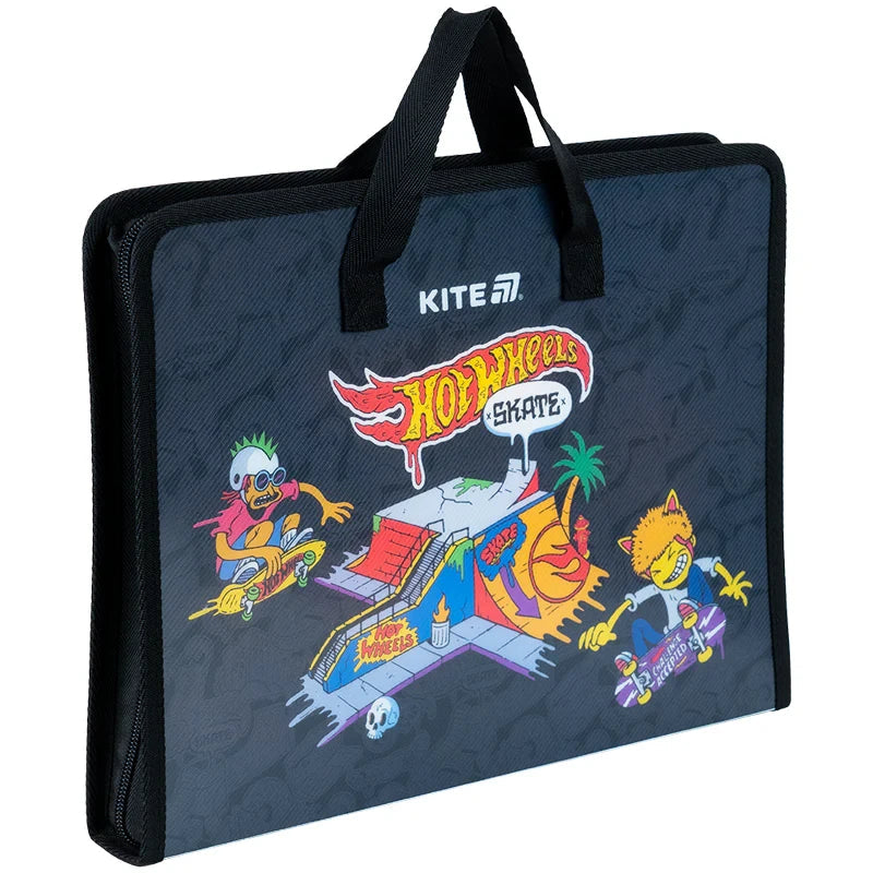 Папка-портфель на блискавці Kite Hot Wheels HW25-202, 1 відділення, A4