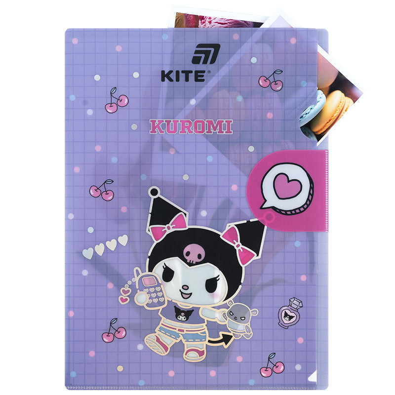 Папка-куточок з клапаном Kite Kuromi HK25-248-1, A4