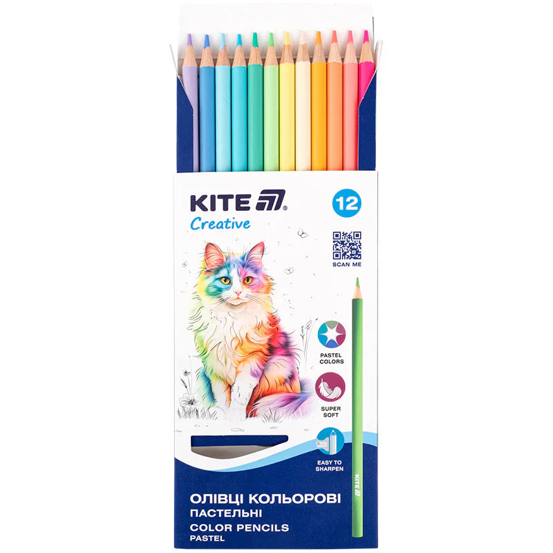 Олівці кольорові Kite Creative Pastel 12 кольорів K-451
