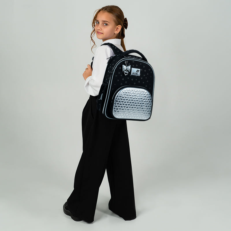 Шкільний набір Kite Education Black&Silver SET_K26-556M-2 (рюкзак, пенал, сумка)