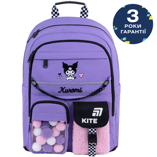 Шкільний набір Kite Education Kuromi SET_HK26-584M (рюкзак, пенал, сумка)
