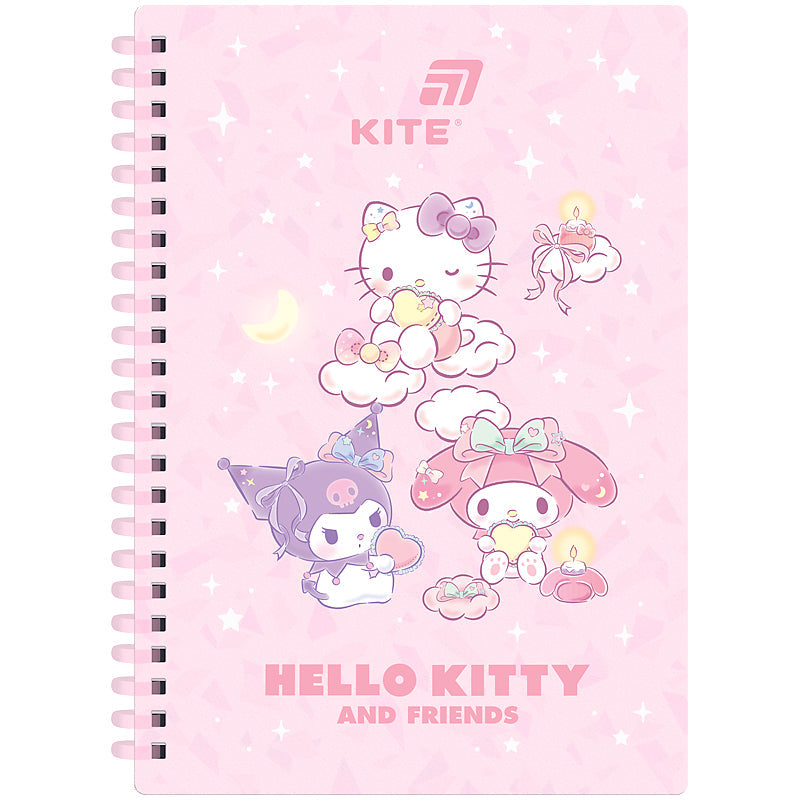 Блокнот на спіралі Hello Kitty HK26-277, А5, 80 аркушів, клітинка, пластикова обкладинка