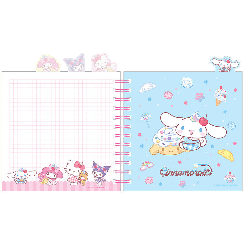 Блокнот з розділювачами на спіралі Hello Kitty HK26-278, 80 аркушів, клітинка, пластикова обкладинка
