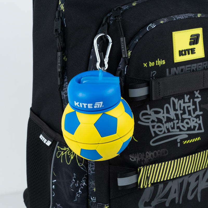 Силіконова пляшка для води Kite K26-1272-2, 550 мл, синьо-жовта