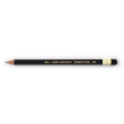 Графітний олівець Koh-i-Noor F Toison D'or без гумки корпус Чорний (1900.F)