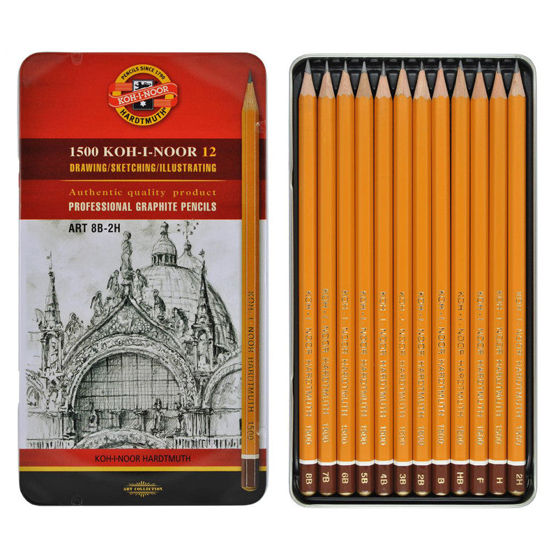 Набір олівців чорнографітних Koh-i-Noor Art 8В-2Н кедр 12 шт. (1502.II)