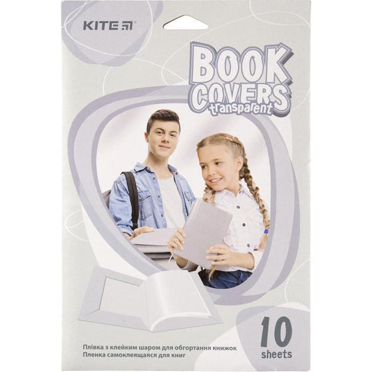 Плівка самоклеюча для книг Kite 50*36 см 10 шт прозора K20-306
