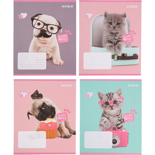 Зошит шкільний Kite Studio Pets, 18 аркушів, лінія SP21-237