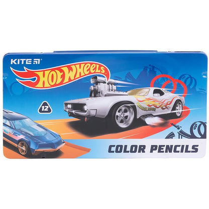 Олівці кольорові тригранні Kite Hot Wheels 12 шт HW21-058