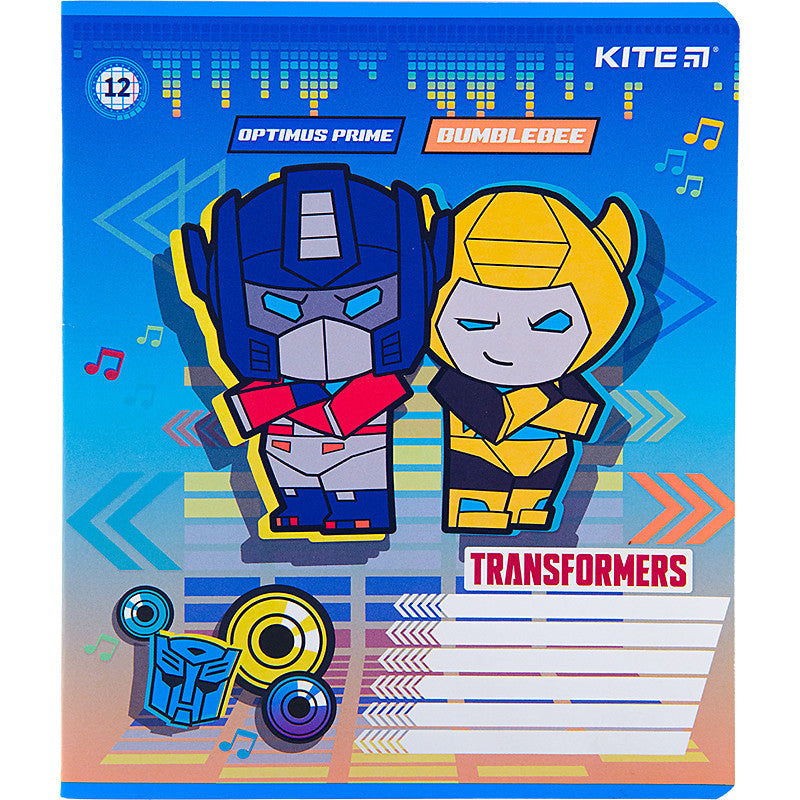 Зошит шкільний Kite Transformers, 12 аркушів, клітинка TF22-232