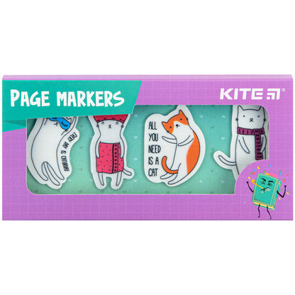 Закладки пластикові Kite Cats 4x20 шт 35х50 мм K22-479-6
