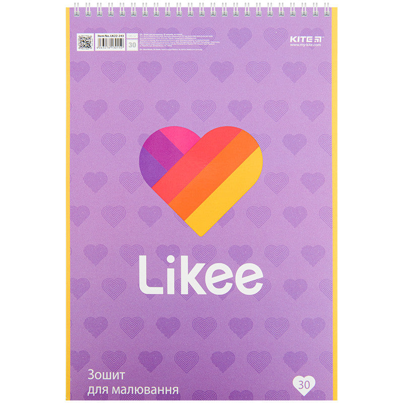 Зошит для малювання Kite Likee 30 аркушів LK22-243