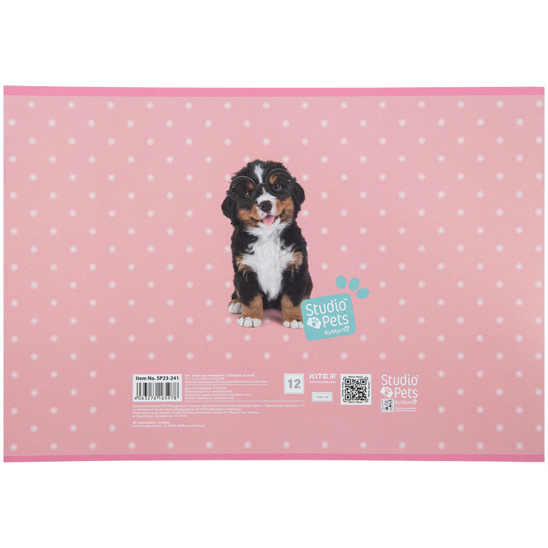 Зошит для малювання Kite Studio Pets 12 аркушів SP23-241
