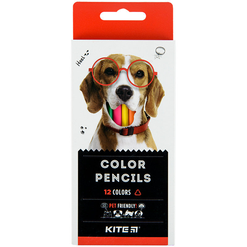 Олівці кольорові тригранні Kite Dogs 12 кольорів K22-053-1