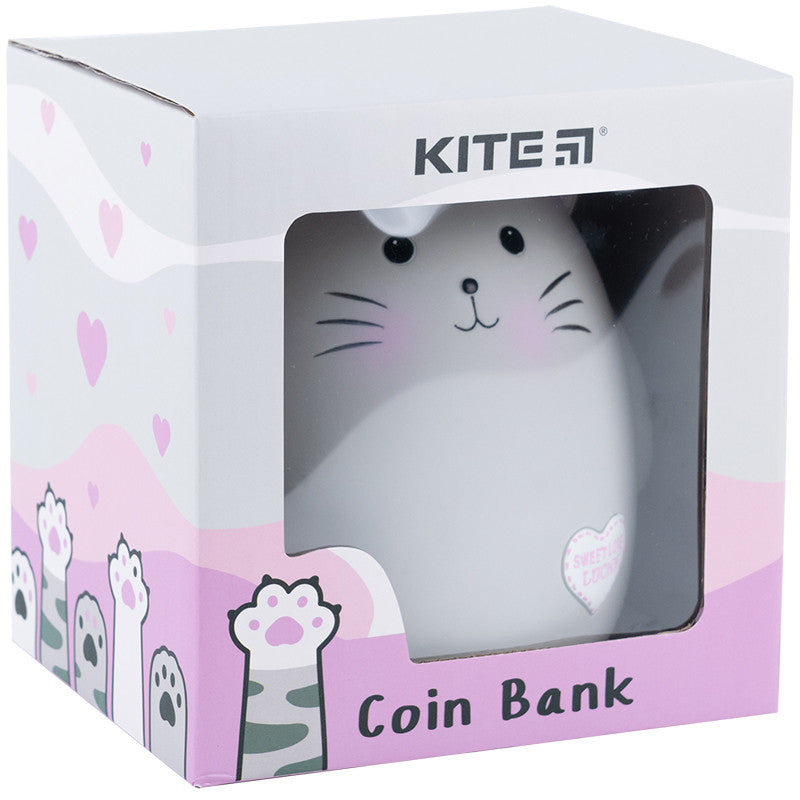 Скарбничка Kite Grey cat Сіра 15х13х13 см K23-498-3