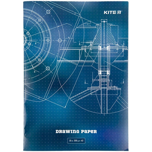 Папір для креслення А3 10 аркушів 200г/м2 Kite K23-270