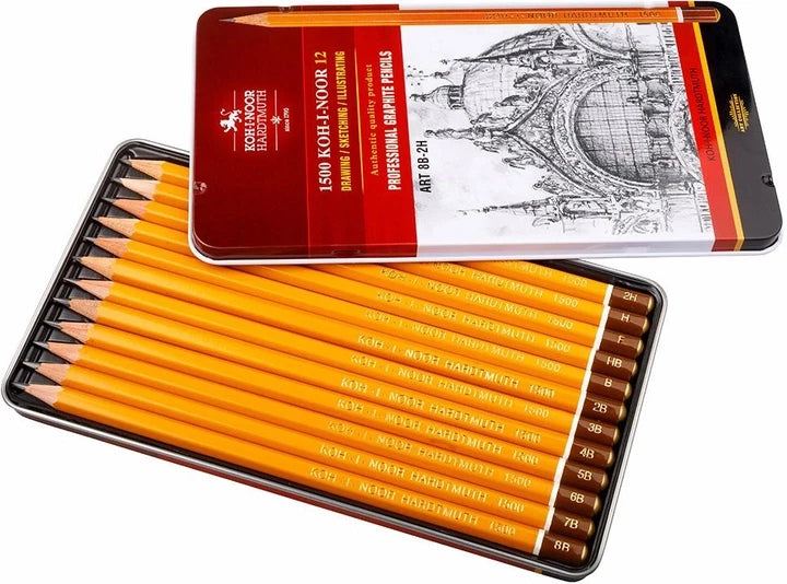 Набір олівців чорнографітних Koh-i-Noor Art 8В-2Н кедр 12 шт. (1502.II)