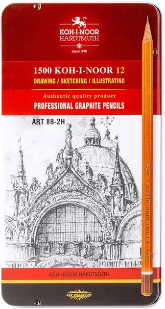 Набір олівців чорнографітних Koh-i-Noor Art 8В-2Н кедр 12 шт. (1502.II)