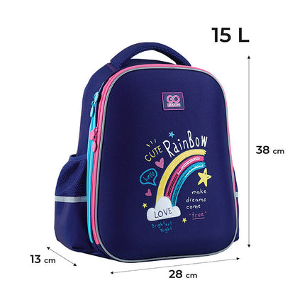 Рюкзак шкільний GoPack Education напівкаркасний Cute Rainbow GO24-165M-1