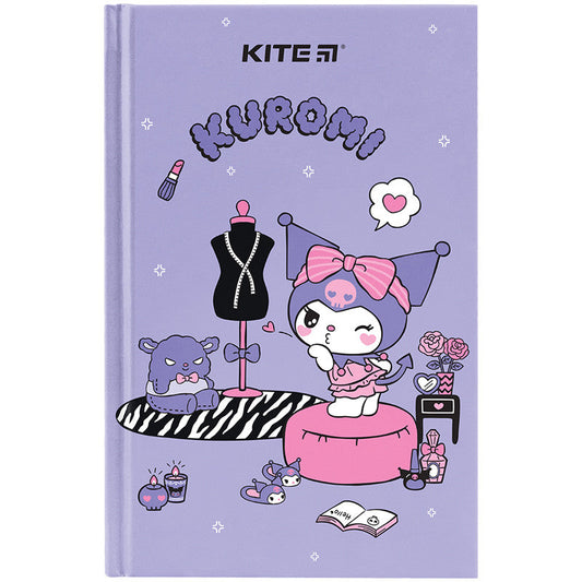 Книга записна Kite Kuromi тверда обкладинка А6 80 аркушів клітинка HK24-199-2