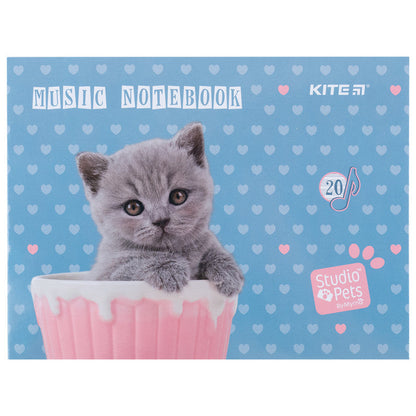 Зошит для нот Kite Studio Pets, А5, 20 аркушів, SP24-405