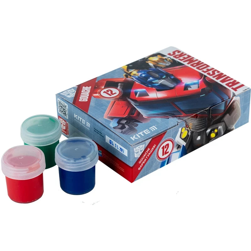 Гуаш Kite Transformers 12 кольорів TF23-063