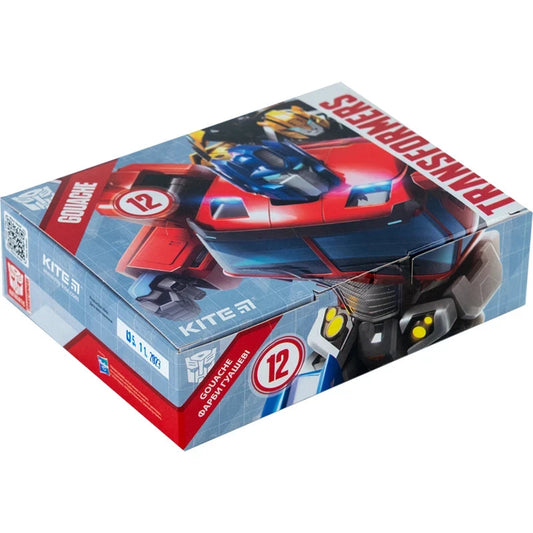 Гуаш Kite Transformers 12 кольорів TF23-063