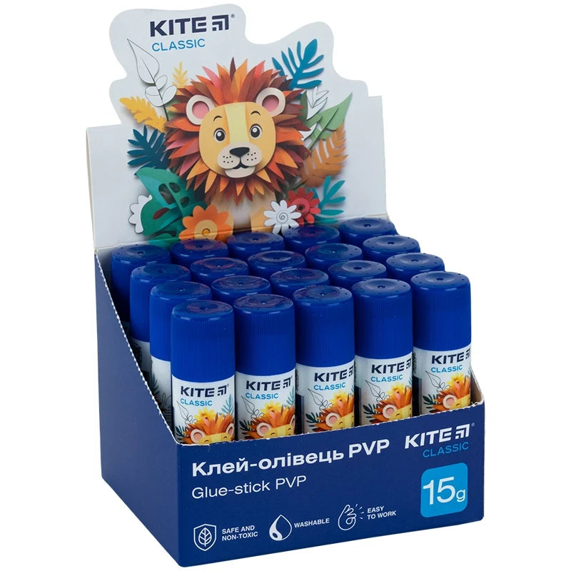 Клей-олівець з індикатором PVP Kite Classic 15 г K-1130