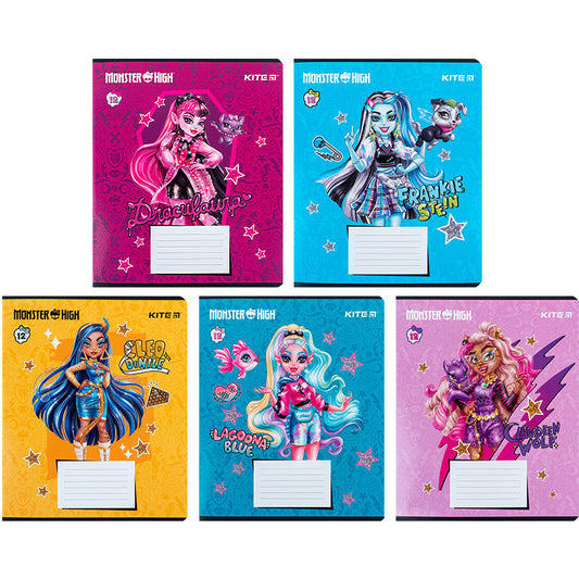 Зошит шкільний Kite Monster High, 12 аркушів, лінія MH24-234