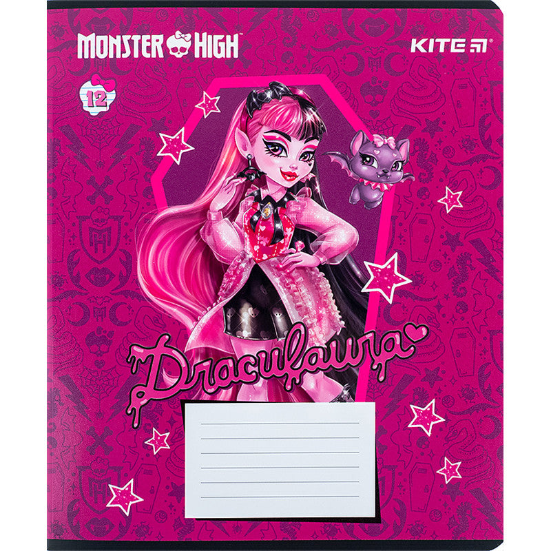 Зошит шкільний Kite Monster High, 12 аркушів, лінія MH24-234