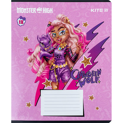 Зошит шкільний Kite Monster High, 12 аркушів, лінія MH24-234