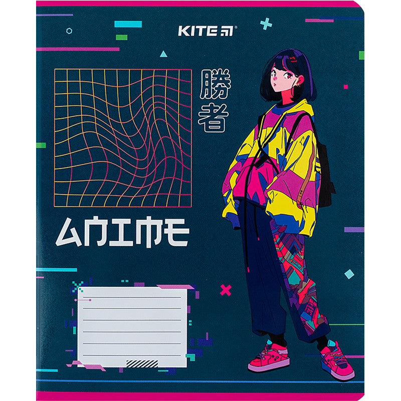 Зошит шкільний Kite Anime, 12 аркушів, лінія K24-234-1