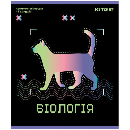 Зошит предметний Kite Neo, 48 аркушів, клітинка, Біологія K24-240-9