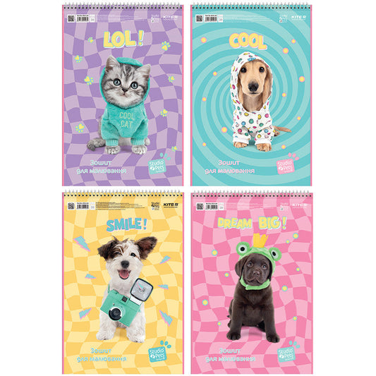 Зошит для малювання Kite Studio Pets 30 аркушів SP24-243