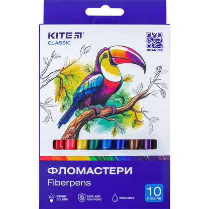Фломастери Kite Classic 10 шт 10 кольорів K-455